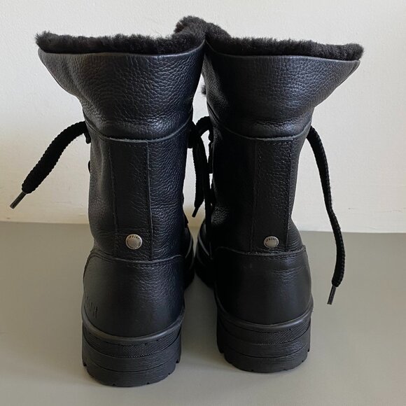 Women's Black Fur-Lined Ankle Boots - Picture 6 of 16